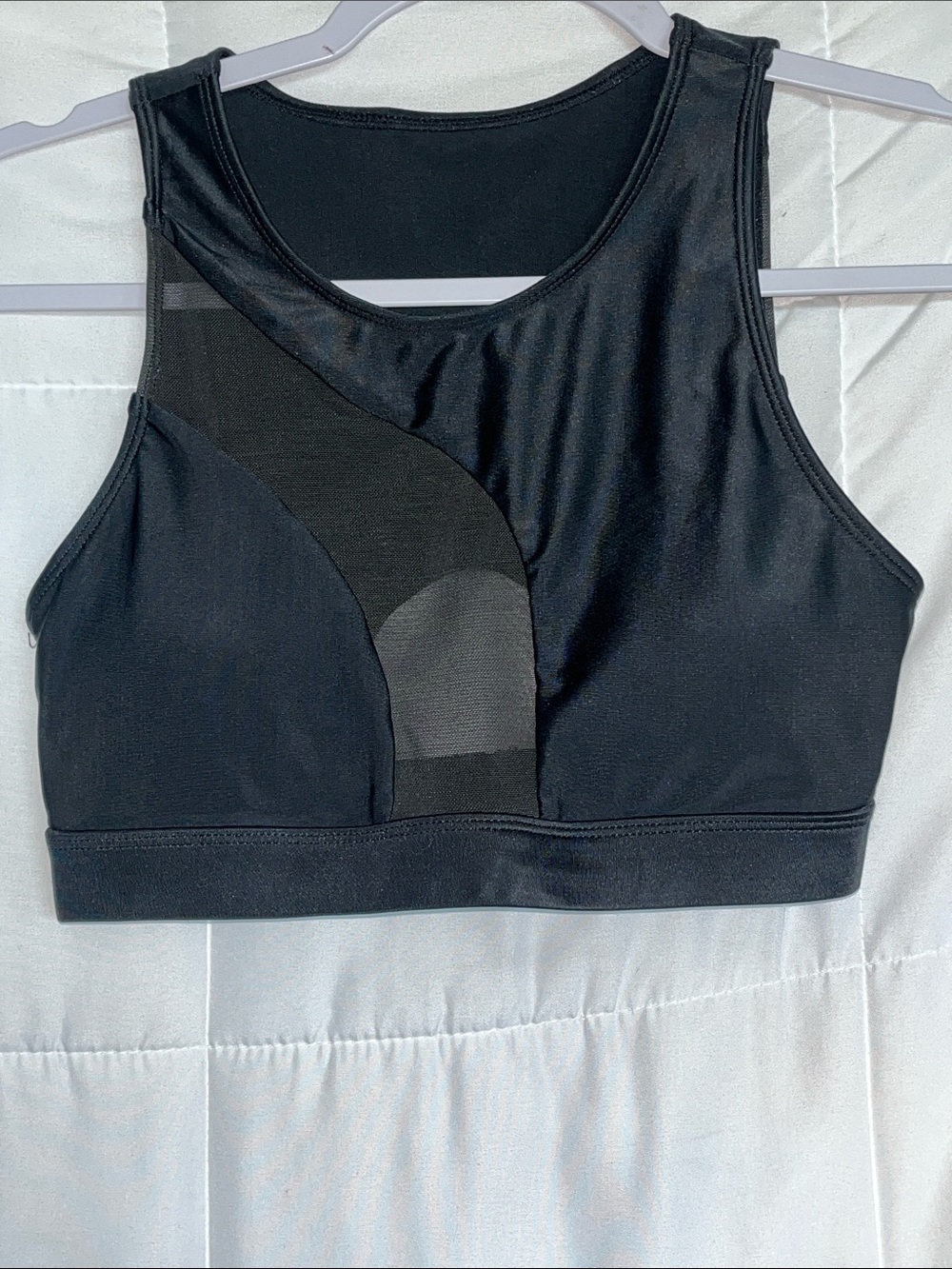 CXIX SILHOUETTE SPORTS BRA BLACK WITH BLACK MESH Size Small